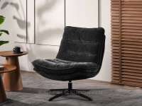 Przytulny fotel wypoczynkowy obrotowy CZARNY ALVIN NOGA CZARNY - nowoczesny design 