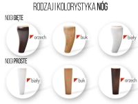 Designerska pufa z pikowanym siedziskiem MALMO pepitka-buk - wybór kolorystyki i rodzaju nóżek