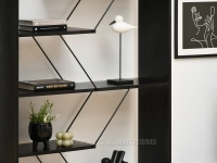Regał loftowy HOLGER B CZARNE DREWNO STELAŻ CZARNY - designerski regał do salonu