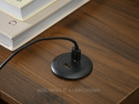 Regulowane biurko z szufladami i portem USB ORZECH OTSO 140 CZARNY - oort USB