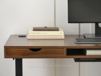 Regulowane biurko z szufladami i portem USB ORZECH OTSO 140 CZARNY - smukłe frezowane uchwyty