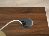 Regulowane biurko z szufladami i portem USB ORZECH OTSO 140 CZARNY - przepust na kable