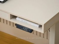 Regulowane biurko z szufladą i portem USB OTSO 120 KREM - połka 