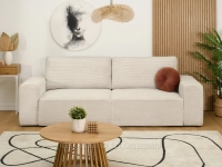 Sofa craft kremowy tkanina, podstawa czarny
