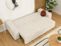 Rozkładana sofa wypoczynkowa CRAFT KREM CZARNY - rozłożona funkcja spania