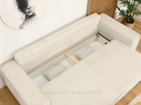 Rozkładana sofa wypoczynkowa CRAFT KREM CZARNY - pojemnik na pościel