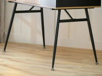 Biurko ze schowkami i szufladą BODEN DĄB - CZARNY - subtelna metalowa podstawa