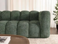 Sofa dwuosobowa ZIELONA z dekoracyjnymi przeszyciami OLIA 2 - obłe krawędzie