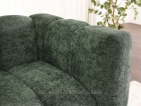 Sofa dwuosobowa ZIELONA z dekoracyjnymi przeszyciami OLIA 2 - boczki