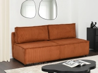 Sofa nubio miedź tkanina, podstawa czarny