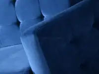 Sofa pikowana AURA GRANATOWA  rozkładana z pojemnikiem - piękno weluru