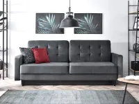 Produkt: Sofa aura szary welur, podstawa czarny