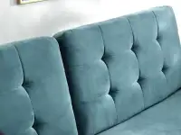 Nowoczesna kanapa AURA MORSKA rozkładana z pojemnikiem - pikowane poduszki