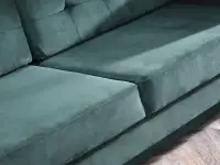 Sofa pikowana AURA BUTELKOWA ZIELEŃ rozkładana z pojemnikiem - wygodne siedzisko
