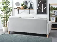 Skandynawska sofa BERGEN rozkładana na drewnianych nóżkach - tył kanapy