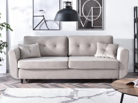 Sofa blink beżowy welur, podstawa czarny