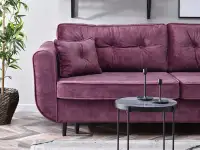 Sofa rozkładana BLINK WRZOSOWA z poduchami do salonu - nowoczesna forma