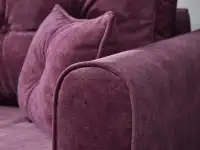 Sofa rozkładana BLINK WRZOSOWA z poduchami do salonu - solidne wykonanie