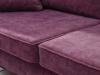 Sofa rozkładana BLINK WRZOSOWA z poduchami do salonu - miękkie siedzisko