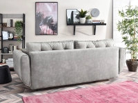Designerska kanapa BLINK MORSKA pikowana z poduchami - tapicerowany tył