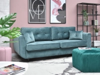 Designerska kanapa BLINK MORSKA pikowana z poduchami