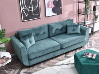 Designerska kanapa BLINK MORSKA pikowana z poduchami