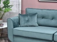 Designerska kanapa BLINK MORSKA pikowana z poduchami
