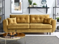 Sofa blink złoty welur, podstawa czarny