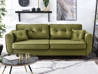 Sofa blink zielony jasny welur, podstawa czarny