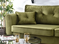 Sofa z weluru BLINK ZIELONA z funkcją spania do salonu - designerska forma