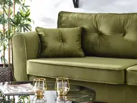 Sofa z weluru BLINK ZIELONA z funkcją spania do salonu - designerska forma