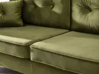 Sofa z weluru BLINK ZIELONA z funkcją spania do salonu - miękkie siedzisko