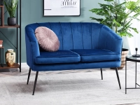 Sofa estel granatowy welur, podstawa czarny