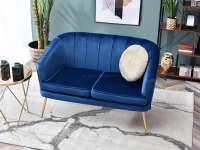 Sofa glamour ESTEL GRANATOWA NA ZŁOTYCH NOGACH z weluru - widok z góry