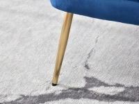 Sofa glamour ESTEL GRANATOWA NA ZŁOTYCH NOGACH z weluru - złota noga