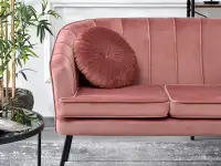Designerska sofa ławka ESTEL PUDROWA NA CZARNYCH NOGACH - nowoczesna forma
