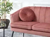 Designerska sofa ławka ESTEL PUDROWA NA CZARNYCH NOGACH - oryginalna bryła