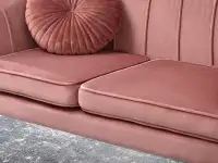 Designerska sofa ławka ESTEL PUDROWA NA CZARNYCH NOGACH - wygodne siedzisko