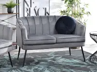 Produkt: Sofa estel szary welur, podstawa czarny