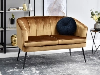 Sofa estel złoty welur, podstawa czarny