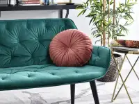 Mała pikowana sofa glamour IDIL ZIELONA do salonu poczekalni - nowoczesna forma