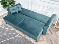 Sofa w stylu glamour LANTI MORSKA z funkcją spania - funkcja spania