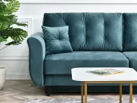 Sofa w stylu glamour LANTI MORSKA z funkcją spania - nowoczesna forma