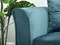 Sofa w stylu glamour LANTI MORSKA z funkcją spania - finezyjne boczki