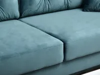 Sofa w stylu glamour LANTI MORSKA z funkcją spania - miękkie siedzisko