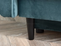 Sofa w stylu glamour LANTI MORSKA z funkcją spania - czarna noga