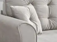 Welurowa sofa LANTI POPIELATA rozkładana z pojemnikiem - stylowa tkanina