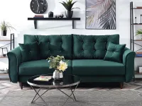 Produkt: Sofa lanti zielony welur, podstawa orzech