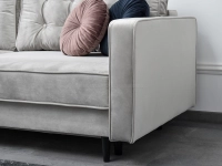 Komfortowa sofa wolnostojąca LAVIA POPIELATA z pojemnikiem - prosty boczek