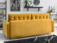 Sofa rozkładana LAVIA MUSZTARDOWA z weluru do pokoju - tapicerowany tył